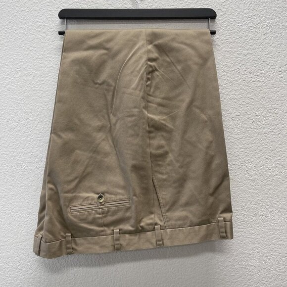 Jos A Bank Traveler Collection Pants Mens 44x30 Khaki Travel Tech Flat Front